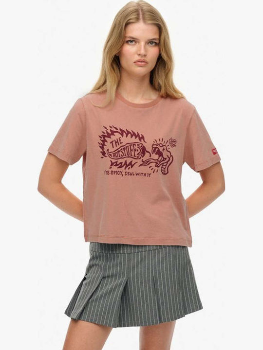 Superdry Дамска Тениска Розова