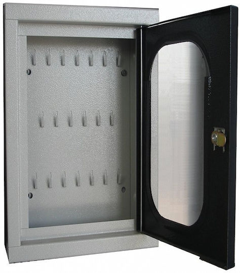 Metallic Wall Key Holder with 20 Hooks with Lock