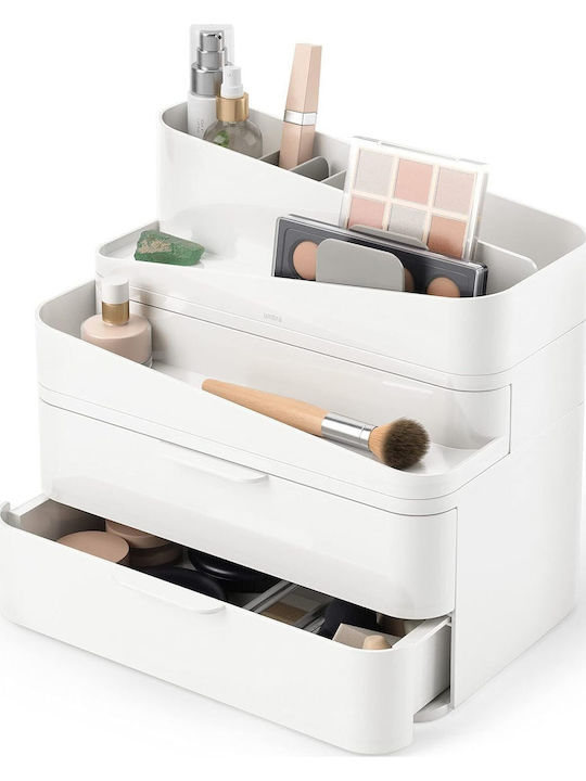 Umbra Glam Large Cosmetics Organizer with Drawers & Dividers White 27x25x18cm