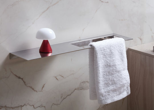 Bronze Art Wall Mounted Bathroom Shelf Metallic 50x50x2.5cm White