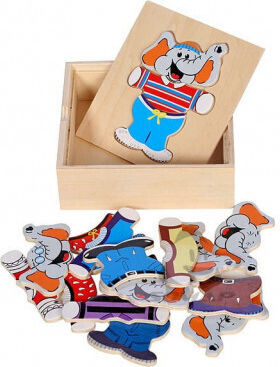 Wooden Kids Peg Puzzle 18pcs Anelixi