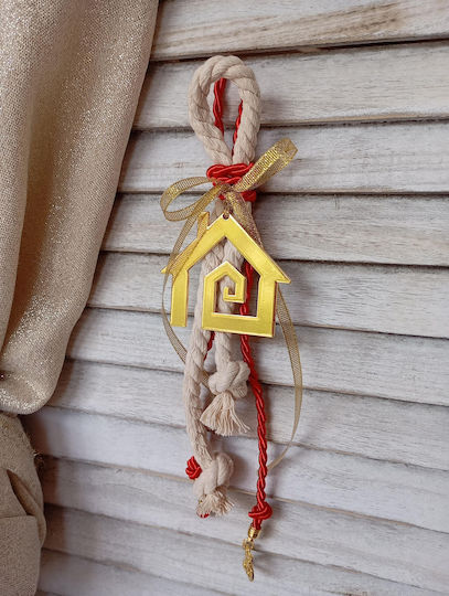 By Anastasia's Art Creations Hanging Lucky Charm Home Gold made of Metal 1pcs