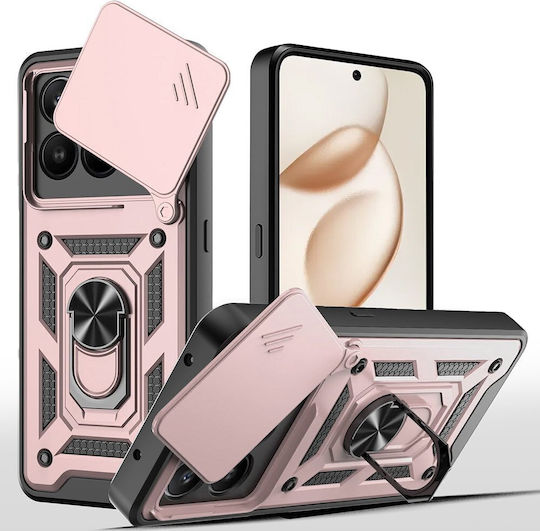 Techsuit Camshield Series Umschlag Rückseite Silikon Rose Gold (Honor 400)