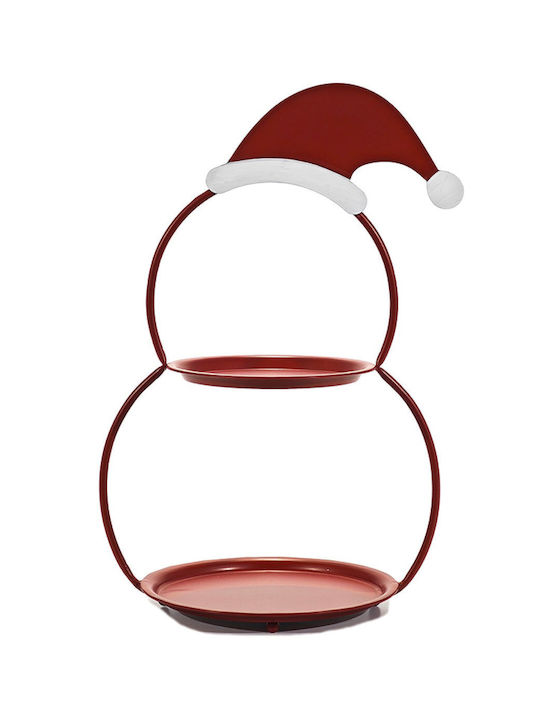 General Trade Weihnachtliche Dessertturm-Ständer Rot L50xB25xD25cm.