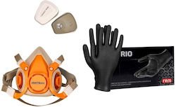 Kit Protecție Pentru Vopsitor Mască Filtru Mănuși Din Nitril D10030+rnitrio Mărimea S