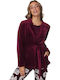 Pastunette Winter Women's Robe Burgundy
