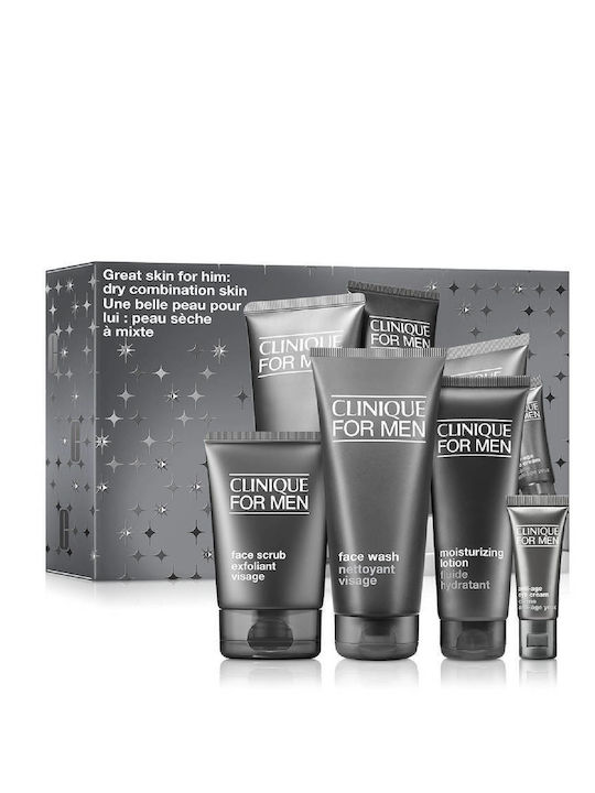 Clinique Great For Him Комплект за грижа за кожата за Против стареене, Хидратация & Почистване на лицето Clinique Great For Him Комплект за грижа за кожата за Против стареене, Хидратация & Почистване на лицето