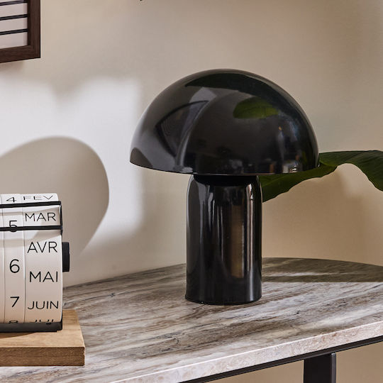 Metal Table Lamp for Socket E27 with Black Shade and Base