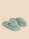 Winter Women's Slippers with Fur Turquoise