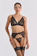 Milena by Paris Garters with Lace Black