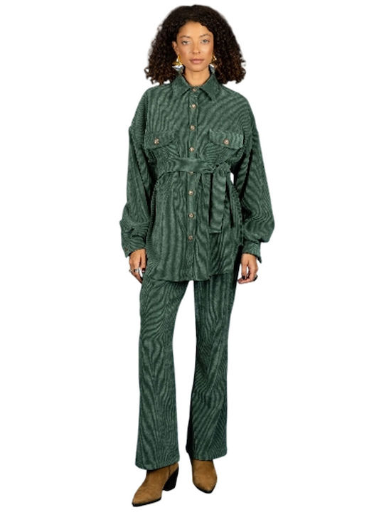 Damen Stoff Hose Forest
