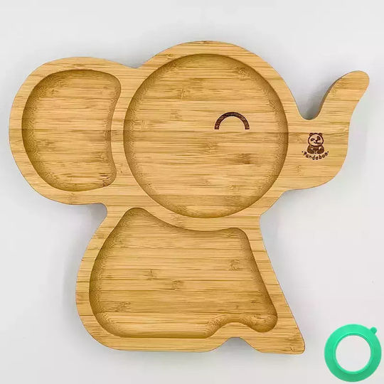 Pandaboo Baby Food Plate made of Bamboo Gray