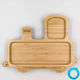 Pandaboo Baby Food Plate made of Bamboo Light Blue
