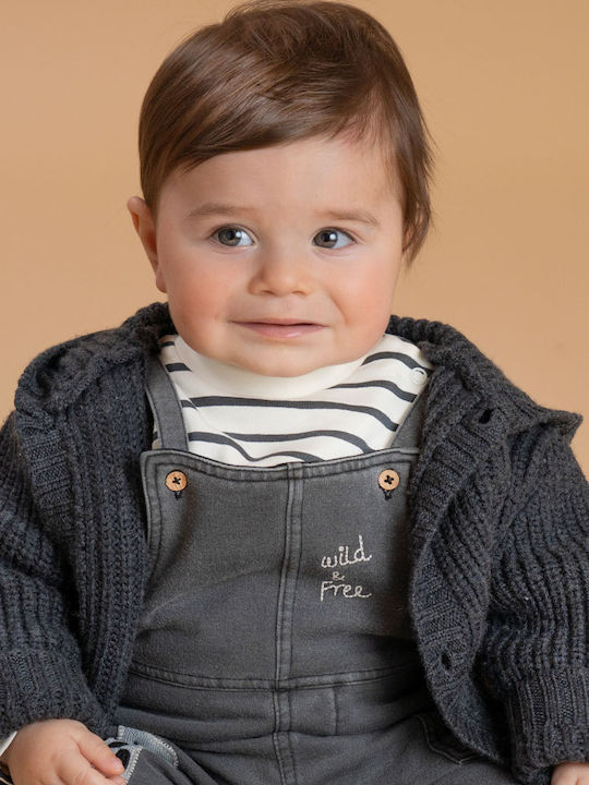 Energiers Kids Cardigan Knitted with Hood Gray