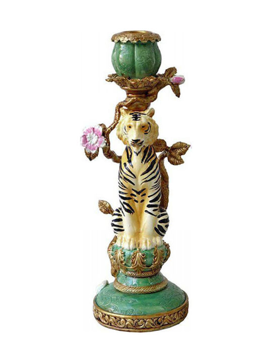 Zaros Tiger Candle Holder 10x9.5x26cm 1pcs
