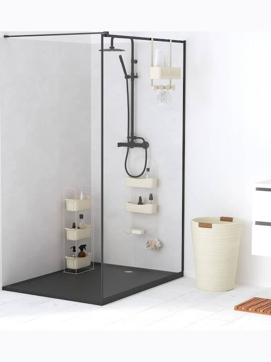 5Five Floor Bathroom Shelf Metallic with 3 Shelves 28.9x16x289cm Beige