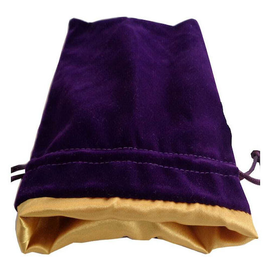 Fanroll Dice Bag Velvet Purple Golden Satin Large