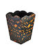Tortoiseshell Lacquered Office Waste Bin Bin050 Scalloped Addison Ross 22x30 Cm