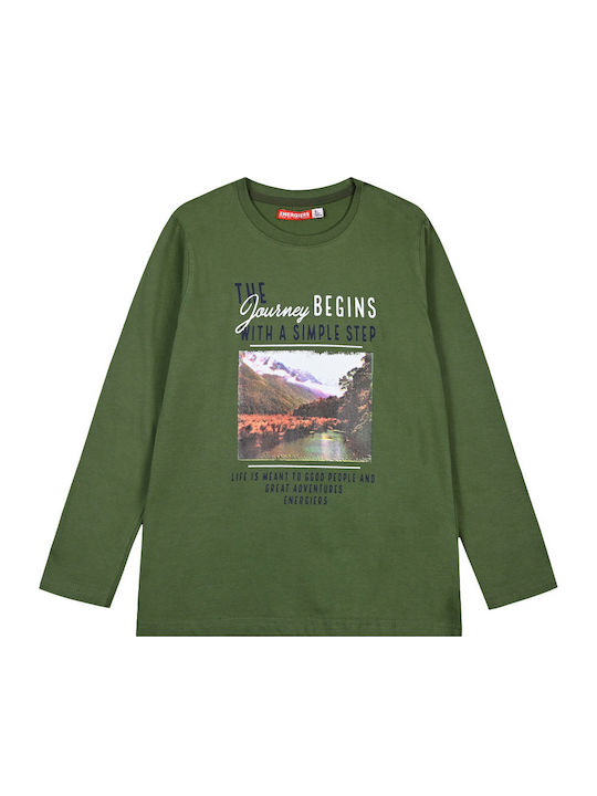 Energiers Kids' Shirt Long Sleeve Khaki Cotton