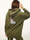 The Moon Women's Sweatshirt Hooded Khaki