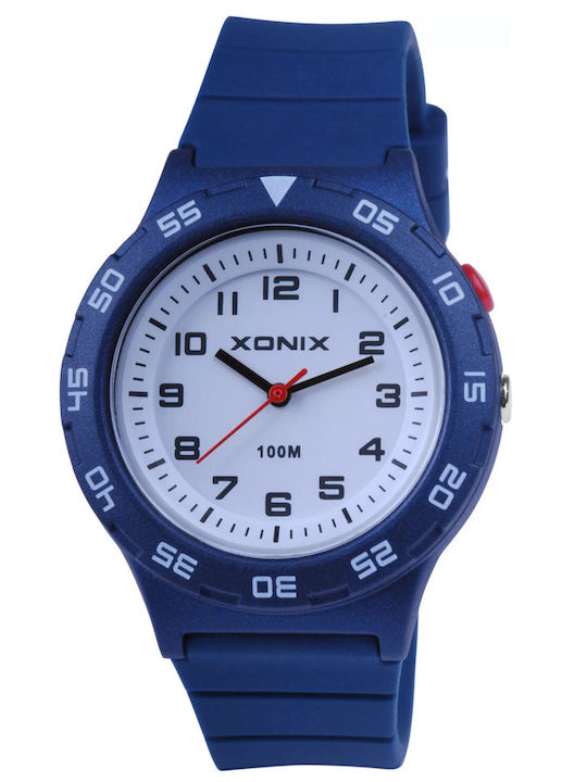 Xonix Men's Watch Battery with Blue Rubber Strap