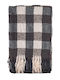 Celestino Γυναικείο Κασκόλ Καρό Κρόσια Γκρι Σκούρο