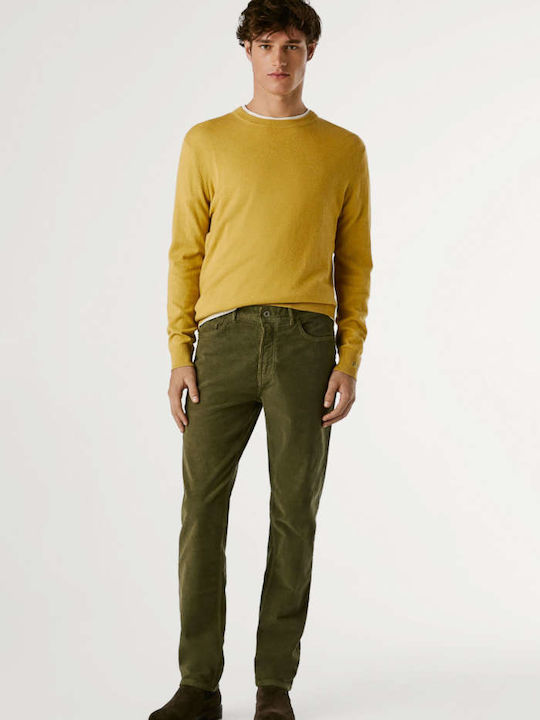 Pantaloni cu Croială Slim Verde