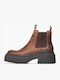 Booties Δερμάτινα Γυναικεία Αρβυλάκια Καφέ