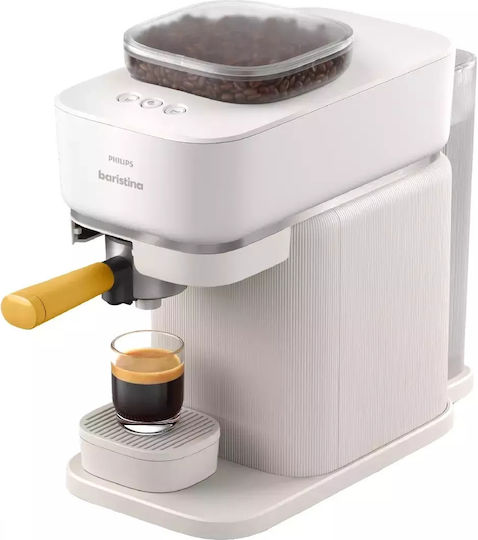 Philips Baristina Automatic Espresso Coffee Machine 1500W Pressure 16bar with Grinder White BAR300/03