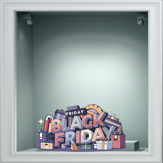 Αυτοκόλλητο Εκπτώσεων - Black Friday - 50cm X 26cm