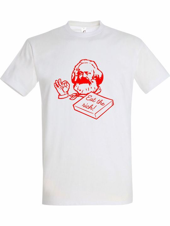 Unisex T-shirt Eat Rich Karl Marx White