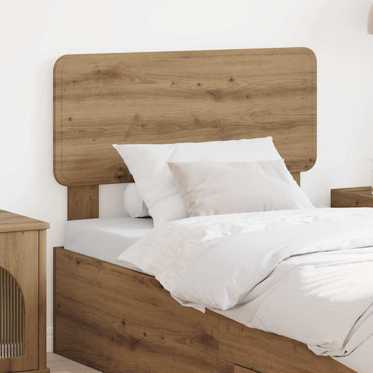 vidaXL Кафяво Дървено Табло За Легло Artisan Oak 75x100см