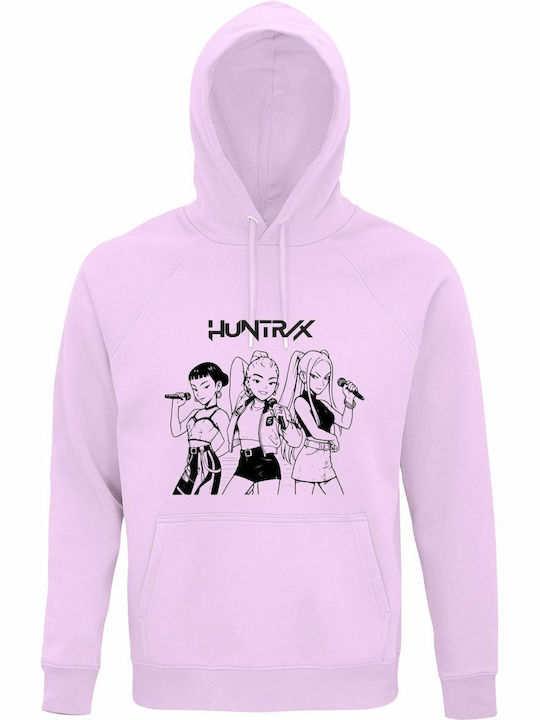 Kids Sweatshirt with Hood Creamy Pink Kpop Demon Hunters, Huntrix Singing
