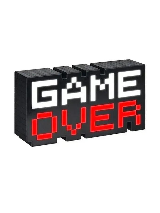 Paladone Детско Декоративно Осветление Game Over с Промяна на Цветовете Черен 30x15см