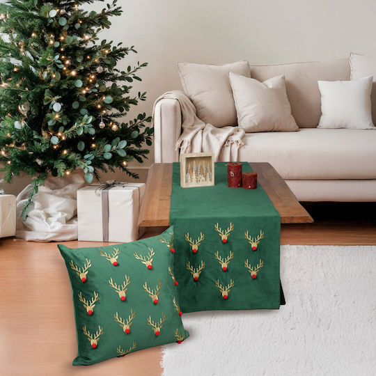 Ilis Home Christmas Table Runner 90103 Green 40x170 100 Polyester