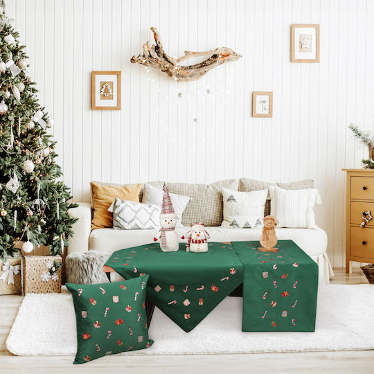 Ilis Home Christmas Square 85x85 Green 90105 100 Polyester