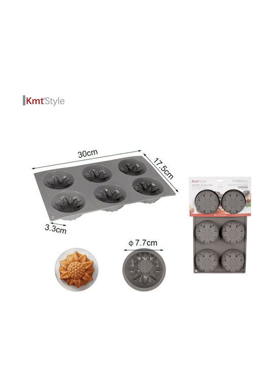 KMT Style Backform Törtchen/Muffins Silikon 6 Plätze 7.7x7.7x3.3cm 1cm