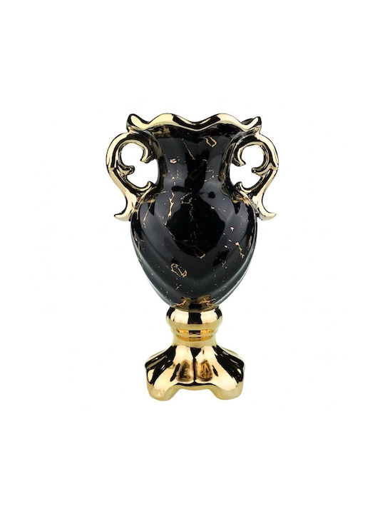 Velve Vază Decorativă din Marmură Negru 18x31cm 1buc
