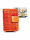 Малък Естествена Кожа Дамски Портфейл с RFID Оранжев