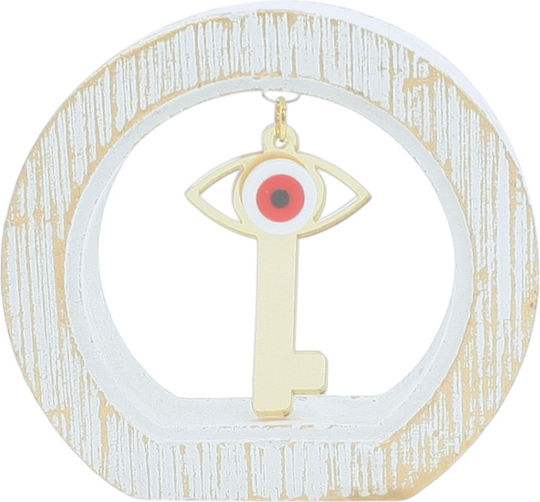Makwedding de birou Amulet Cheie Alb din Lemn