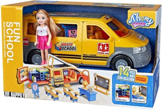 Martin Toys Комплект Кукла Училищен Автобус 9045-3