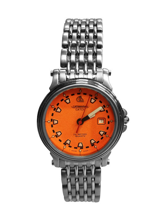 Catamaran Men's Watch Battery with Silver Metal Bracelet