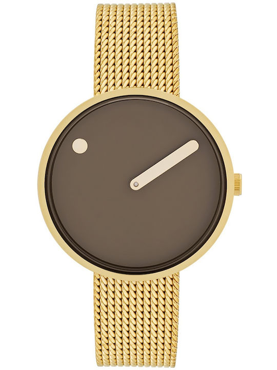 Picto Men's Watch 34mm Battery with Gold Metal Bracelet