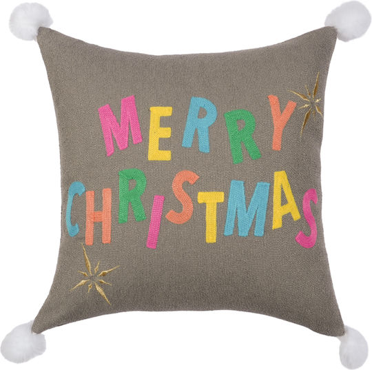 Ilis Home Gray Pillow Case Applique Design Size 45x45cm 90921 100 Polyester Without Filling