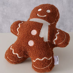 Χριστουγεννιάτικο Διακοσμητικό Μαξιλάρι Gingerbread 30*33 Εκ Καφέ