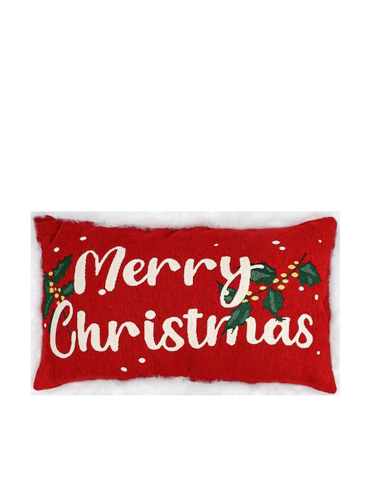 Decorative Christmas Pillow Fylliana Red-White-Green 30x50cm