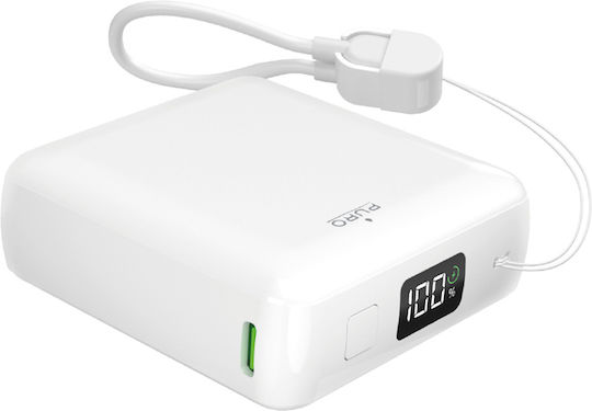 Puro Power Bank 10000mAh 20W with USB-A Port and USB-C Port Power Delivery White