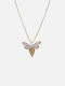 Chrysothemiss Women's Necklace Blush Wings Rhodium Plated Champagne Crystal & Zircon Feathers