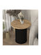 Round Side Coffee Table Bohema Wooden Black - Sepet Oak W50xL50xH53.2cm