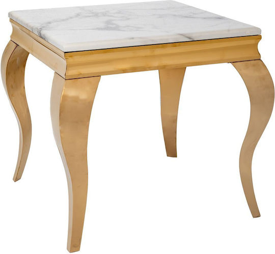 Quadratischer Beistelltisch Metall Gold M50xL50xH50cm